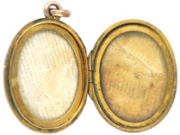 Edwardian 9ct Gold Engraved Oval Locket