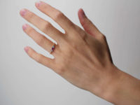 Edwardian 18ct Gold, Ruby & Diamond Three Stone Ring