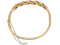 Edwardian 15ct Gold, Sapphire & Diamond Twist Bangle