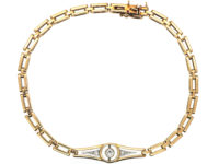Art Deco 14ct Gold & Diamond Bracelet