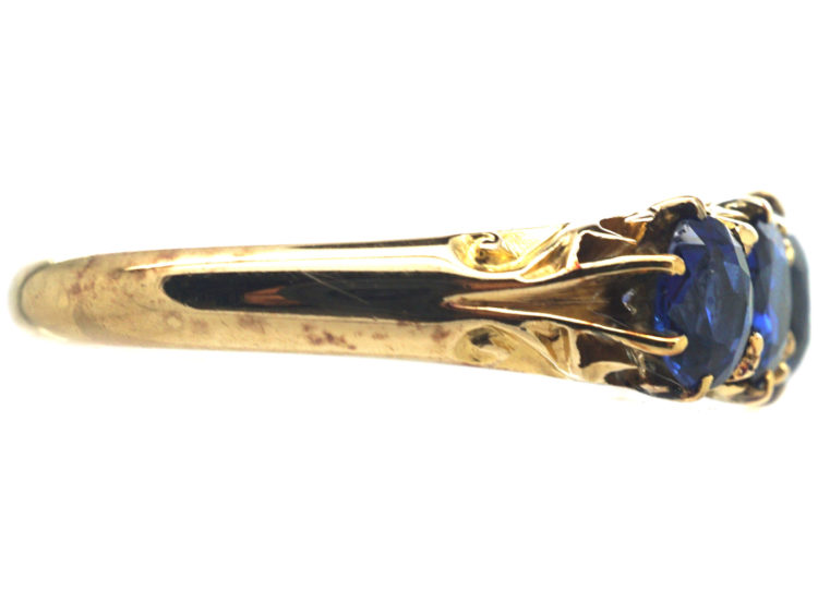 Victorian 18ct Gold Five Stone Sapphire Ring
