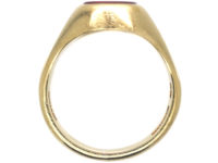 Large 9ct Gold & Synthetic Red Stone Signet Ring