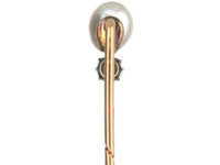 Edwardian Natural Pearl & Diamond Tie Pin