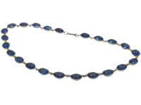 Victorian Silver & Blue Paste Riviere Necklace