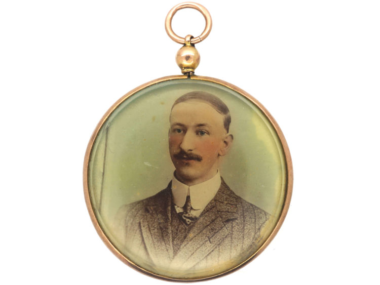 Edwardian 9ct Gold Round Picture Locket