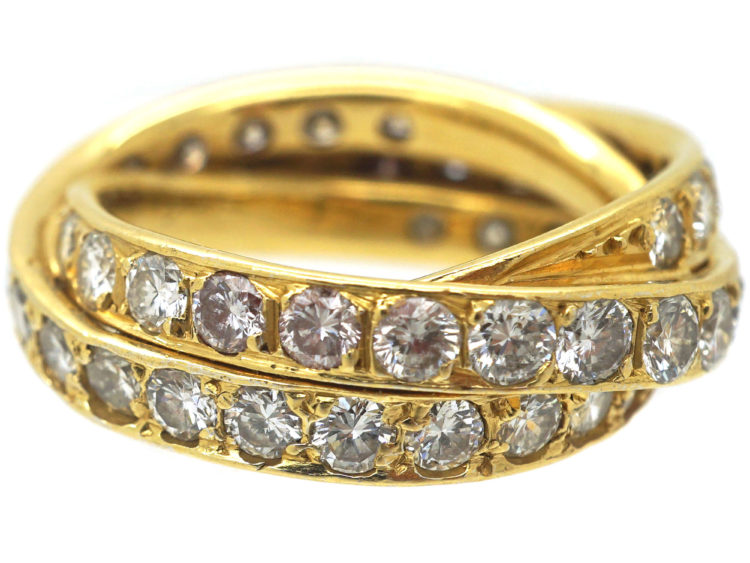 18ct Gold & Diamond Triple Band Ring