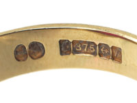 Large 9ct Gold & Synthetic Red Stone Signet Ring