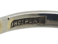 Art Deco 18ct White Gold & Platinum, Lapis Lazuli & Diamond Rectangular Shaped Ring