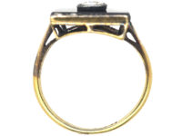 Art Deco Onyx & Diamond Rectangular Ring