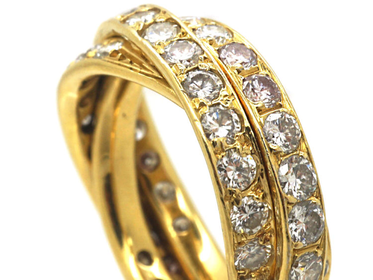 18ct Gold & Diamond Triple Band Ring