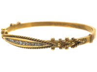 Victorian 15ct Gold & Diamond Bangle