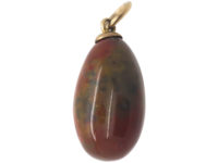 Victorian Agate Egg Pendant with Gold Top
