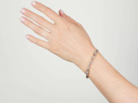 Edwardian 18ct Gold, Platinum, Rose Diamonds & Natural Pearls Bracelet