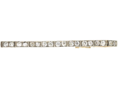 Art Deco 18ct Gold, Platinum & Diamond Articulated Line Bracelet Art Deco 18ct Gold, Platinum & Diamond Articulated Line Bracelet