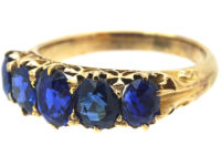 Victorian 18ct Gold Five Stone Sapphire Ring