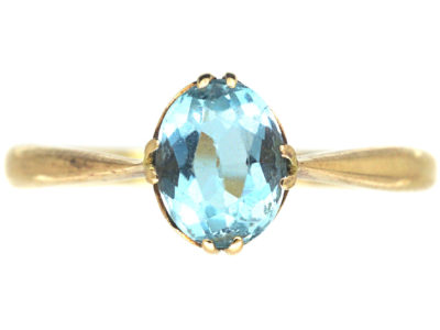 Edwardian 15ct Gold & Aquamarine Ring