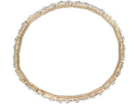 Art Deco 18ct Gold, Platinum & Diamond Articulated Line Bracelet