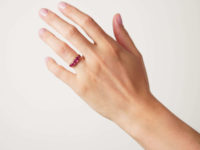 Victorian 18ct Gold & Pink Sapphire Five Stone Ring