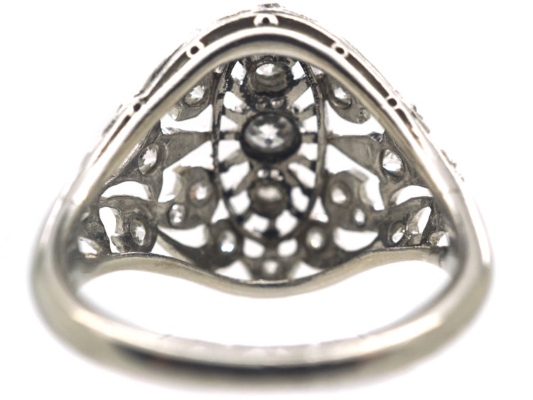 Art Deco Dome Shaped Ring set with Diamonds by Pickslay & Co