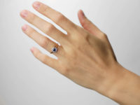Edwardian 18ct Gold & Platinum, Sapphire & Diamond Cluster Ring