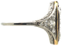 Art Deco Platinum, Ruby & Diamond Oval Shaped Ring