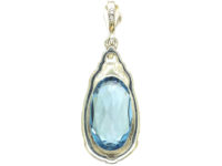 Art Deco Silver Synthetic Blue Spinel Pendant