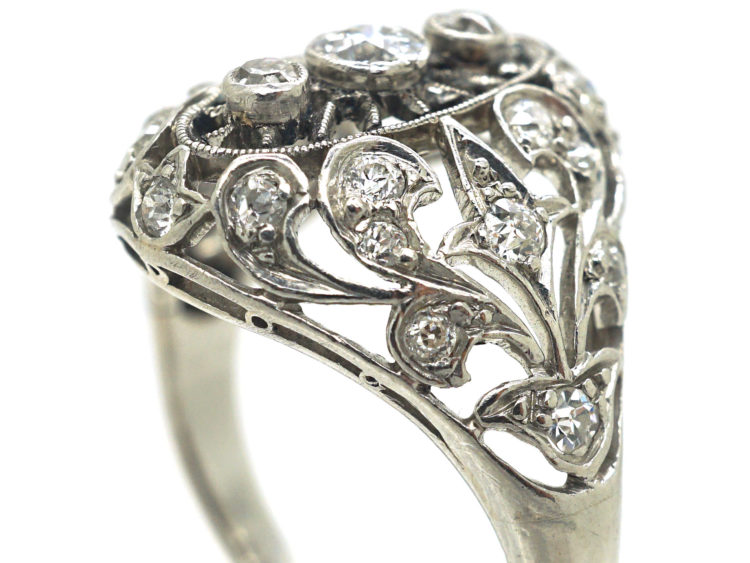 Art Deco Dome Shaped Ring set with Diamonds by Pickslay & Co