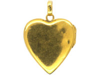 French Belle Epoque Two Colour 18ct Gold Heart Shaped Locket set with Rubies