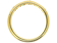 18ct Gold Emerald & Diamond Rub Over Set Ring