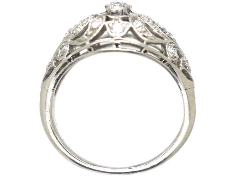 Art Deco Dome Shaped Ring set with Diamonds by Pickslay & Co