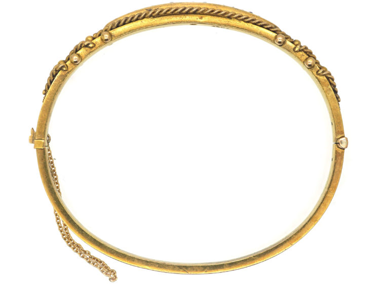 Victorian 15ct Gold & Diamond Bangle