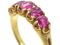 Victorian 18ct Gold & Pink Sapphire Five Stone Ring