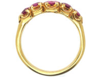 Victorian 18ct Gold & Pink Sapphire Five Stone Ring