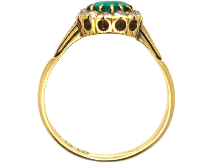 Victorian 18ct Gold, Emerald & Diamond Pear Shaped Ring