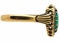 Victorian 18ct Gold, Emerald & Diamond Pear Shaped Ring