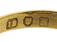 Victorian 18ct Gold, Emerald & Diamond Pear Shaped Ring