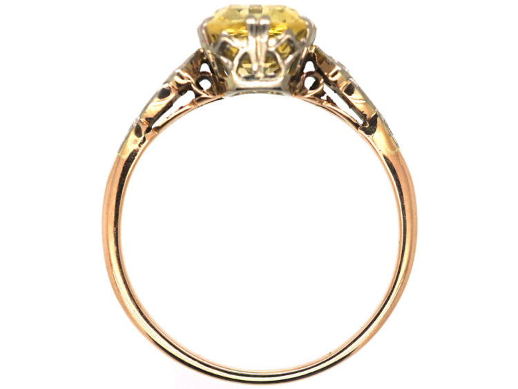 Edwardian 14ct Gold, Yellow Sapphire & Diamond Ring