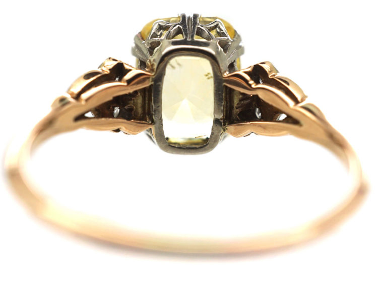 Edwardian 14ct Gold, Yellow Sapphire & Diamond Ring