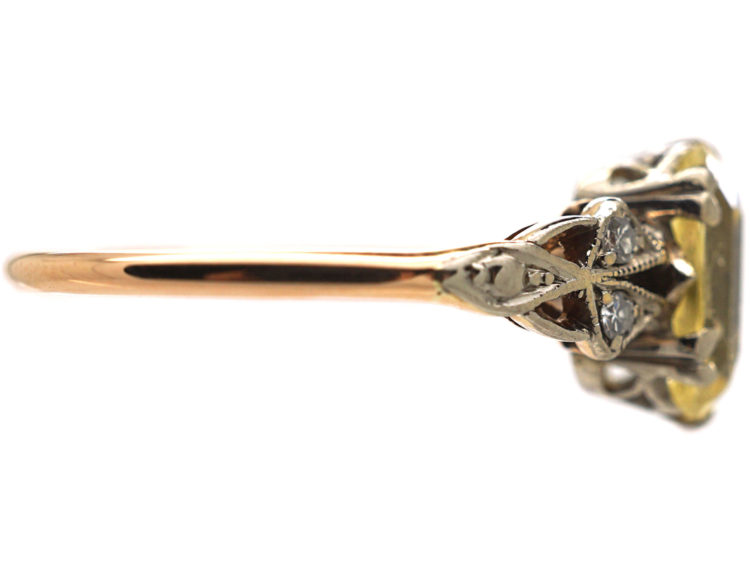 Edwardian 14ct Gold, Yellow Sapphire & Diamond Ring