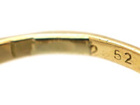 Victorian 18ct Gold, Emerald & Diamond Carved Half Hoop Ring