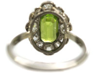 Edwardian Platinum, Peridot & Diamond Ring