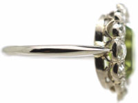 Edwardian Platinum, Peridot & Diamond Ring