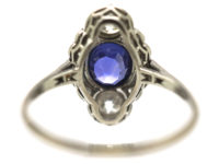 Art Deco Platinum, Sapphire & Diamond Ring