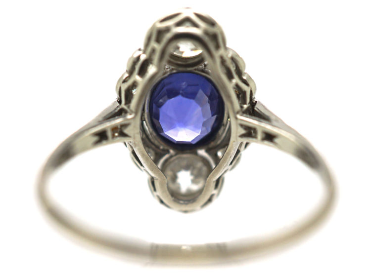 Art Deco Platinum, Sapphire & Diamond Ring