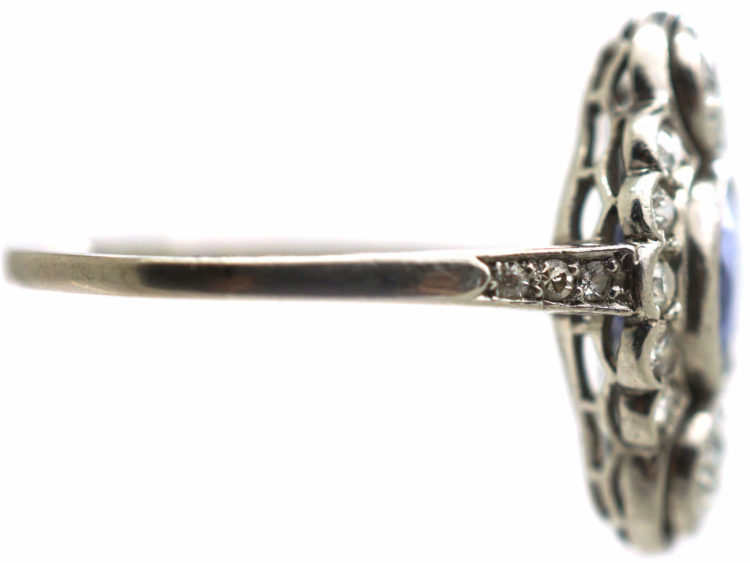 Art Deco Platinum, Sapphire & Diamond Ring