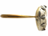 18ct Gold & Silver Pear Shaped Large Rose Diamond Ring