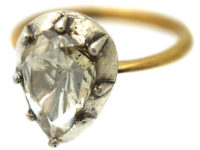 18ct Gold & Silver Pear Shaped Large Rose Diamond Ring