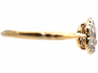 Edwardian 18ct Gold, Platinum & Diamond Daisy Cluster Ring