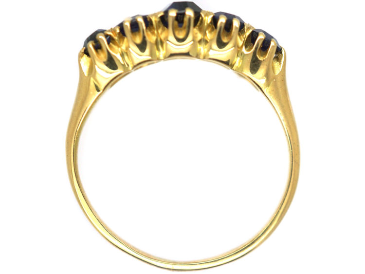 Victorian 18ct Gold Five Stone Sapphire Ring