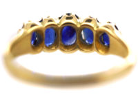 Victorian 18ct Gold Five Stone Sapphire Ring